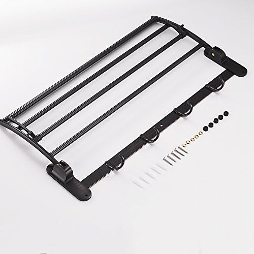 BESy Towel Racks with Foldable Towel Bar Hooks Wall Mount Oil Rubbed Bronze - Image 5