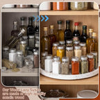 2 Pcs 20'' Wood Lazy Susan for Countertop Acacia Large Turntable Rotating Serving Tray for Table Top Non Skid Kitchen Tray Revolving Condiment Spice Rack Table Organization Storage, White - Image 6