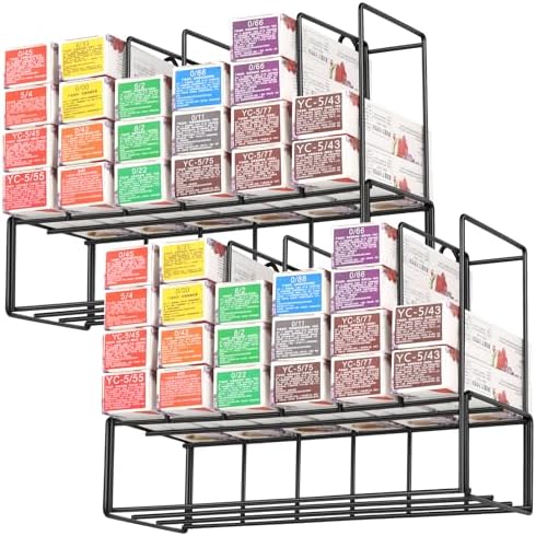 Meudid Hair Color Organizer for Salon Storage Rack - 2 PCS Wall Mounted Hair Color Racks for Salon Cabinet Perfect Hair Color Shelves for Salon Stations for Hair Stylists by Meudid