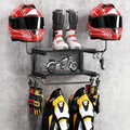 Motorcycle Helmet Holder Wall Mount, 2 Tier Helmet Rack with 2 Hat Stands by Unknown