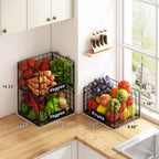 3 Pack XL Stackable Wire Baskets with Handle, Pantry Organizers and Storage - Image 5