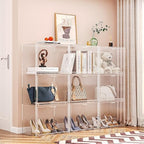 Clear Shoe Storage Boxes with Divider, Stackable Plastic Boot Boxes - Image 3