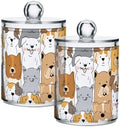 4 Pack cute dogs print art Apothecary Jars with Lid by Unknown