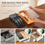 MAD SHARK 2-in-1 Knife Drawer Organizer, Silverware Organizer with Lid - Image 2