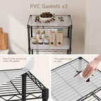 Golpart Small Shelves Storage Wire Metal Adjustable Shelf Unit with Wheels - Image 5