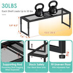 2 Pack Expandable Kitchen Cabinet Shelf Organizer, 15.5"-25.5" Long Adjustable Storage Shelves Organizers for Kitchen Countertop Pantry Cupboard Table Desk Counter, Stackable, 30LBS Load Capacity - Image 7