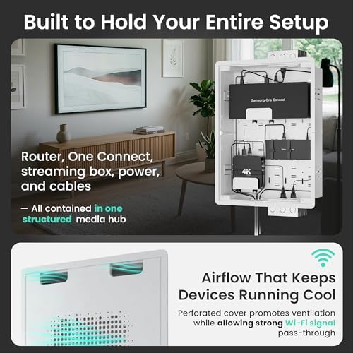ynVISION.DESIGN 17" Recessed in-Wall Media Box for Clean TV Install, 2 Pack - Image 5