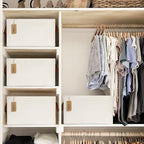 CHICVITA 30L Large Fabric Closet Baskets for Shelves, 4Pack, Beige - Image 2
