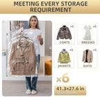 TAILI Hanging Vacuum Storage Bags Clothes, Coats, Jackets,6 Short with Pump - Image 5