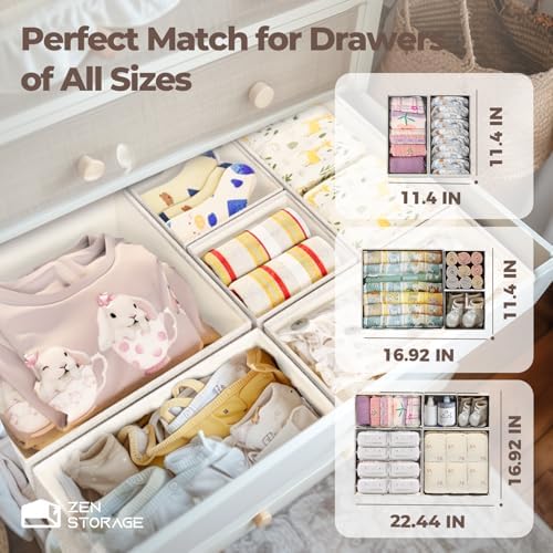 ZenStortage Cotton Linen Baby Drawer Organizers for Nursery, 20Pack Beige - Image 6