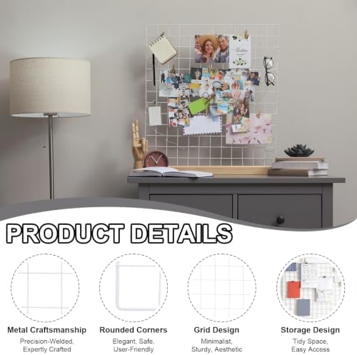 PATIKIL Wire Grid Panels Gridwall Panel 39" x 32" White 2Pcs - Image 3