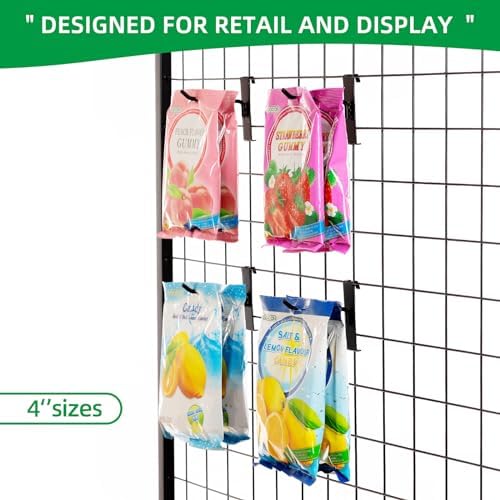 4 Inch Gridwall Hooks, Grid Panel Hanging Hooks for Retail, Home, and Workspace Organization, Displays, and Storage Solutions(40Pack,Black)… - Image 4