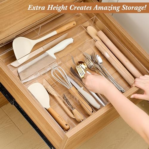 Teenyyou 1 Pcs Expandable Drawer Organizer, 18.5 x 17.4 Inches, 9-11 Slots - Image 6