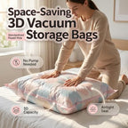 No Pump Vacuum Storage Bags, No Pump Large Vacuum Storage Compression Bags, Thick Airtight Reusable Organizer for Clothes Comforters Travel Moving Closet Storage，3：19.6 * 27.5in - Image 4
