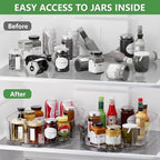 Lazy Susan Organizer for Refrigerator, 13" x 8.5" Clear Rectangular Fridge Organizer Turntable for Condiments, Spice Racks Organizer for Cabinet, Pantry & Kitchen Countertop (2 Piece) - Image 5