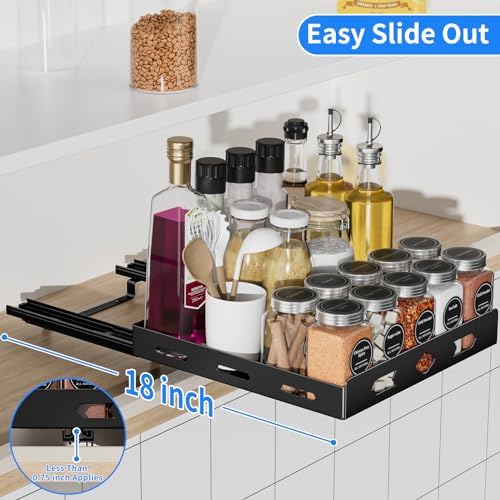 BOIVSHI 1 Tier Pull Out Spice Rack, 10.5" Wx10.5 Wx2.8 H - Image 6