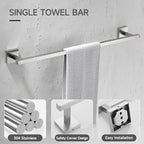 TQKAG 5-Piece Bathroom Hardware Set, Brushed Nickel Classic Wall Mounted - Image 2