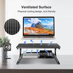 suptek Double-Deck Desk Monitor Stand Riser for Computer,Laptop,Printer, Notebook and All Flat Screen Display with Vented Metal Platform and 4 Inches Height Underneath Storage (MST002) - Image 4