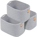 CHAT BLANC Cotton Rope Baskets for Organizing, Shelves, Toys, Storage, Shoe, Bathroom, Laundry, Towel, Nursery, Home Decor, Blanket, Cloth Woven Bins Fabric (Gray7, 15"x10"x9") by CHATBLANC