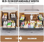 1 Pack-19"-32"W Expandable Under Sink Organizer With Upgrade Ball-Bearing Slide,2-Tier Pull Out Under Cabinet Organizer Height Adjustable,Not Suitable For Cabinets With Partitions In The Middle - Image 7