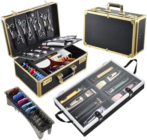 Professional Barber Tool Case & Hair Clipper Organizer with Barber Tray by Yueieoun