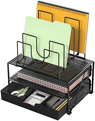 Deco Brothers Desktop File Organizer with Double Tray and 5 Folder Stand - Image 4