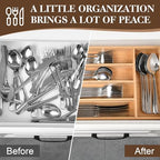 40 Piece Silverware Set with Drawer Organizer for 8, Heavy Duty Stainless Steel Flatware Cutlery Set, Fork Spoon Knife Set with Kitchen Essentials Organizer, Rust-proof, Dishwasher Safe - Image 5