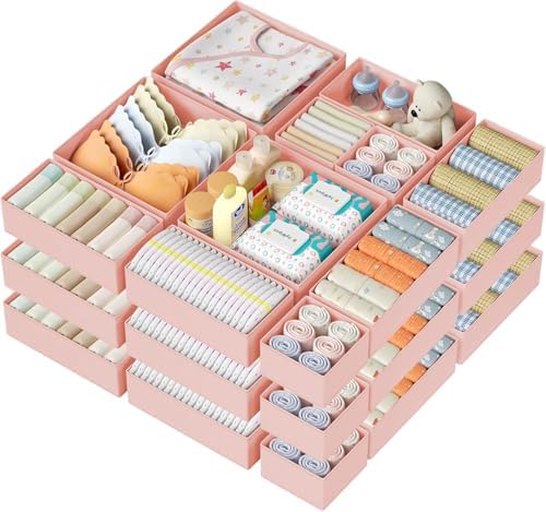 DIMJ Drawer Organizer Clothes 30 Pack - Foldable Baby Organizers and Storage Dresser Organizer for Bedroom, Closet Nursery Organization Dresser Dividers for underwear, Sock, Bra, Belt, Tie by DiMJ