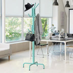 Simple Houseware Standing Coat Hanger Organizer Rack, 12 Hooks, Turquoise - Image 5