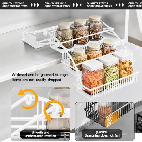 3-Tier Pull Down Spice Rack Organizer Expandable Pull-Out for Upper Cabinet - Image 3