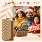 Marsui 12 Pcs Small Hand Woven Wicker Baskets with Wooden Handles, Seagrass Rattan Storage Baskets Bin Organizer Shelf Pantry for Bathroom Storage Towel Kitchen Washroom Gifts Decor, 9" x 6" x 4" - Image 6