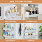 Mystozer Magnetic Spice Rack for Refrigerator Wood White, 4 Pack - Image 6