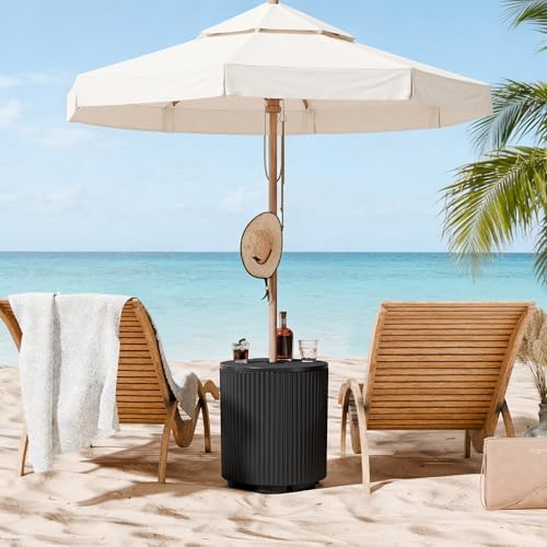 Umbrella Stand Side Table with 1.5 Inch Hole, 2 Pack, Black - Image 7