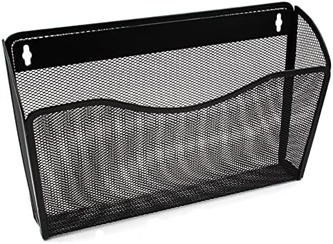 YBM HOME Mesh Wall Mount File Organizer Holder for Home and Office, Single Pocket Hanging File Holder for Folders, Documents, Letters, and Magazines, Black 6 Pack - Image 2