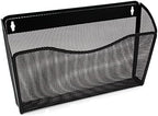 YBM HOME Mesh Wall Mount File Organizer Holder for Home and Office, Single Pocket Hanging File Holder for Folders, Documents, Letters, and Magazines, Black 6 Pack - Image 2