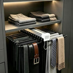 Pull Out Closet Valet Rods, Slide Out Steel Pants Rack Sliding Trouser Rack - Image 4