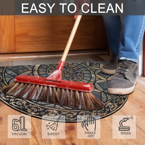 CHICHIC Entrance Door Mat Large 24 x 36 Inch Entry Way Doormat Front Door Rugs Outdoors Heavy Duty Welcome Mat Non Slip Rubber Back Low Profile for Garage, Patio, High Traffic Area, Grey - Image 5