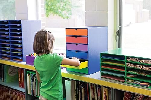 Classroom Keepers Sturdy Cardboard Mailbox, 10-Slot, Blue, 16-5/8"H x 21" W x 12-7/8"D, 1 Unit - Image 6