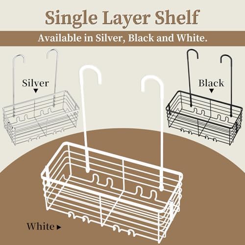 DELLAN Hanging Shower Caddy, Shower Rack Hanging for Bathroom, White - Image 5