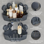 Ettori 2 Pack Corner Shower Caddy with 4 Suction Cups, Pearl Gray - Image 4