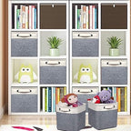 Foldable Storage Bin Collapsible Basket 12" x 10" x 9.5" Cube Storage Organizer Bins with Dual Carry Handles for Home Closet Shelves Drawers Organizer, Set of 3, Grey - Image 3