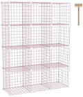 C&AHOME Wire Cube Storage, 12 - Cube Organizer Metal C Grids, Closet, Pink by CAHOME
