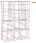 C&AHOME Wire Cube Storage, 12 - Cube Organizer Metal C Grids, Closet, Pink by CAHOME