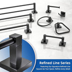 RUACQ Bathroom Accessories, 3-Piece Bathroom Hardware Set, Matte Black - Image 6