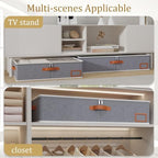 Yawinhe Pack of 2 Underbed Storage Bags, Foldable Clothes Storage with Clear Window, for Duvets, Clothes, 80 x 40 x 15 cm, Grey - Image 5