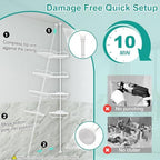 Corner Shower Caddy:125" Adjustable Inside Tension Shower Organizer Tension Pole,Rustproof Bathroom Organizer Shelves for Bathtub Shampoo Conditioner Storage,Floor to Ceiling Standing Showering Rack - Image 6