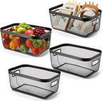 MorningRo 4 Pack Black Metal Mesh Basket with Handles, X-Large by MorningRo