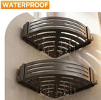 Gun Grey Adhesive Corner Shower Caddy 2-Pack, Triangular Shelves - Image 4