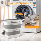 42L Medium Collapsible Plastic Laundry Basket with Handles, Foldable Laundry Basket Hamper, Pop Up Storage Container Organizer for Washing Storage (Gery, 17 Inch * 13 Inch * 15 Inch) - Image 6