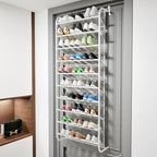 AQQHSAIN 10 Tier Over The Door Shoe Organizer Wall Shoe Shelf Shoe Holder Door Shoe Rack for Closet Pantry Hanging Shoes Clothes Toys Storage Shelves (White) - Image 2
